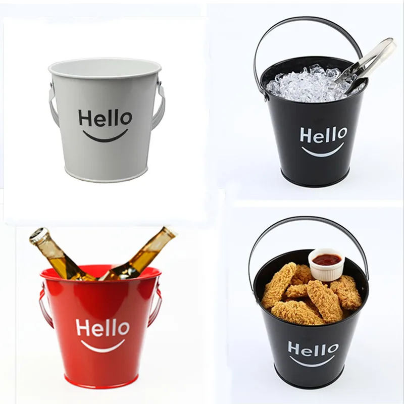 Creative Mini Ice Bucket Fries Barrel Iron French Small Coffee Shop Bar Party |