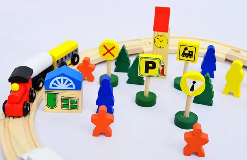 Hoowooli Забавный Деревянный 8 глиф трек тропинка игрушечный поезд | Мебель