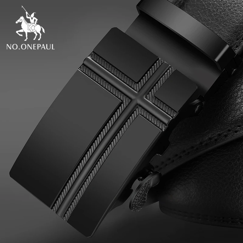 ZD12 NO. ONEPAUL, роскошный бренд, мужской из натуральной кожи, ремни для мужчин, высокое качество, ремень, автоматическая пряжка, черные, широкие пояса - Цвет: ZD12