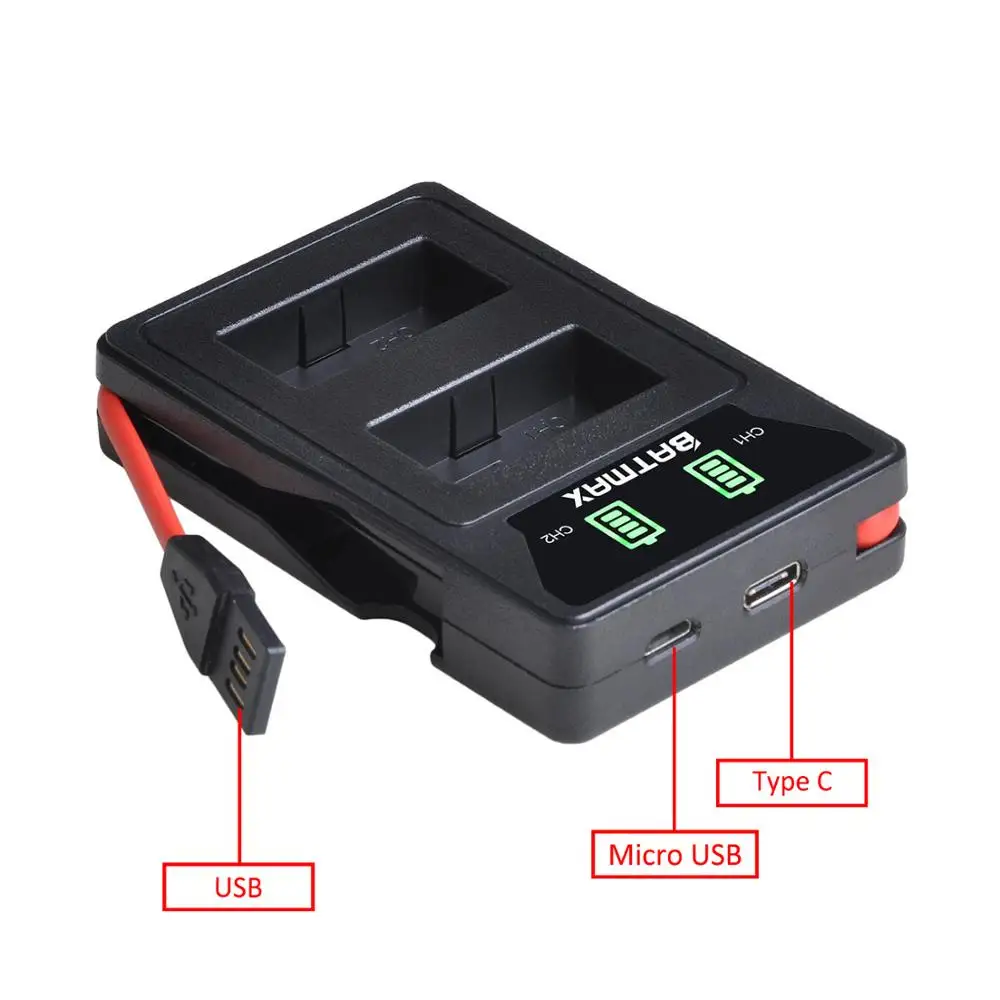Аккумулятор Batmax NB-10L NB10L + двойное зарядное устройство светодиодный Тором с портом