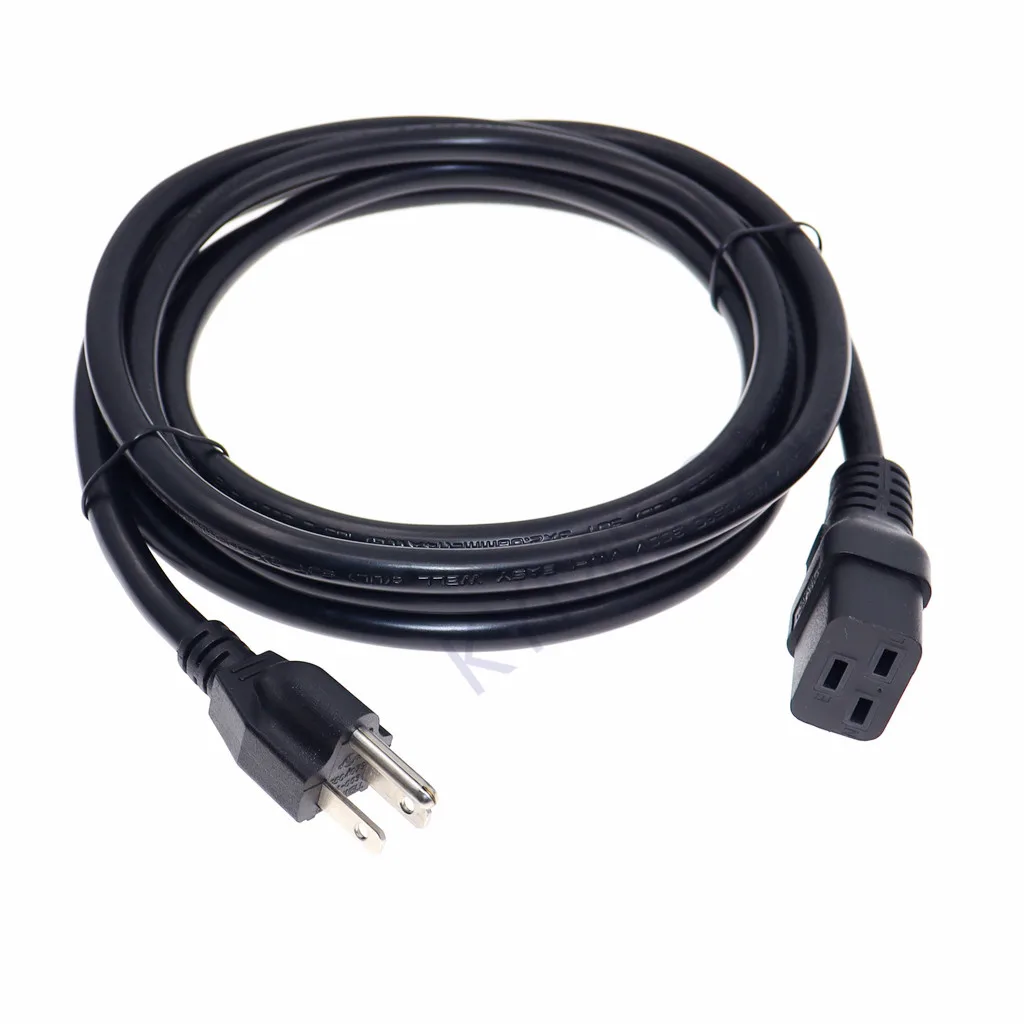 Сетевой шнур 14AWG SJT, 3 м, США, Канада, 3 зубца, Nema 5-15P, 3-контактный штекер на гнездо IEC320 C19, адаптер питания, кабель 3x2,08 мм, квадратный