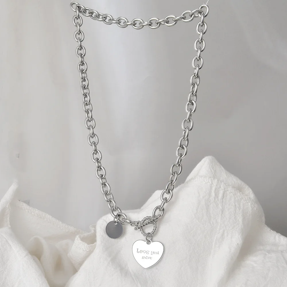 Модное короткое ожерелье love из нержавеющей стали цепочка до ключиц iLOVE