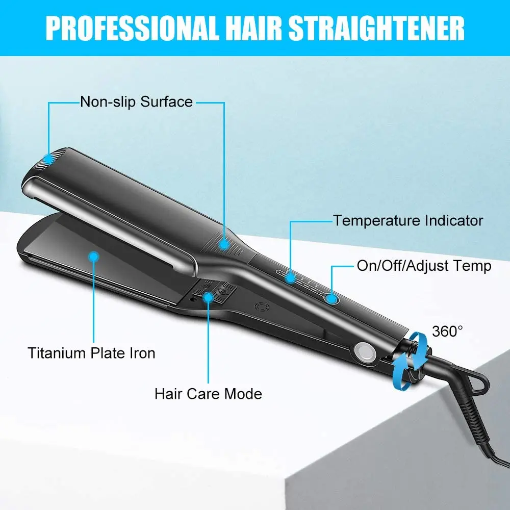 

Hair Straightener Super Wide Titanium Plate Hair Straightener Professional Wholesale Hair Straightener