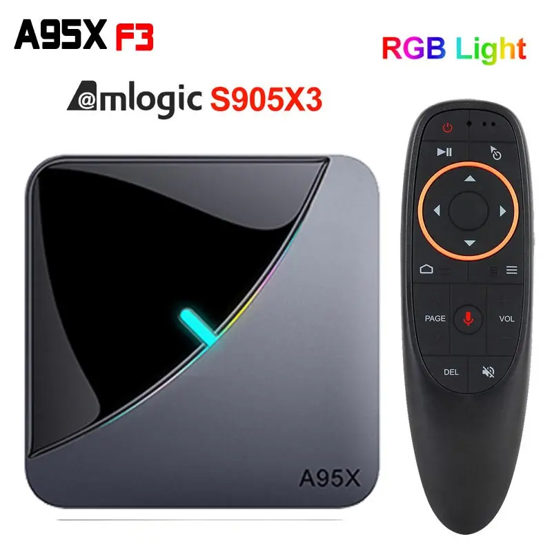 ТВ приставка A95X F3 Air 8K Android 9 0 Amlogic S905X3 4K wifi 2 ГБ 4 16 32 64 RGB светильник Smart TV BOX