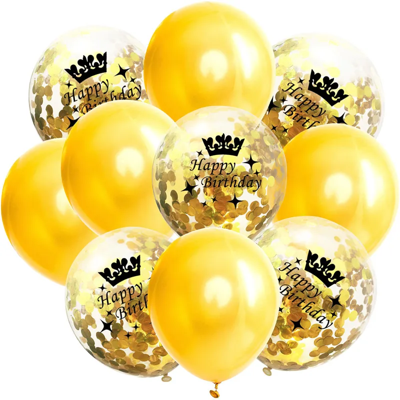 

ZLJQ 18 30 40 50 Rose Gold Birthay Party Decoration Wedding Decoration 12Inch Confetti Birthday Balloon Supplies 10Pcs Kit