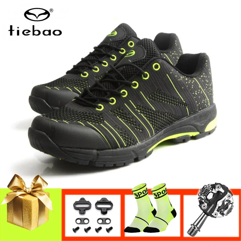 TIEBAO men sapatilha ciclismo mtb cycling shoes self-locking women leisure Fitness bicycle sneakers outdoor mountain bike shoes
