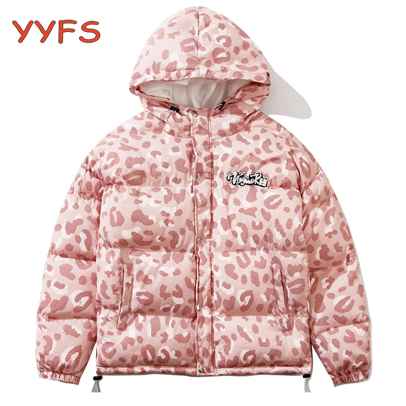 Зимняя пуховая куртка для мужчин и женщин парка большого размера с принтом