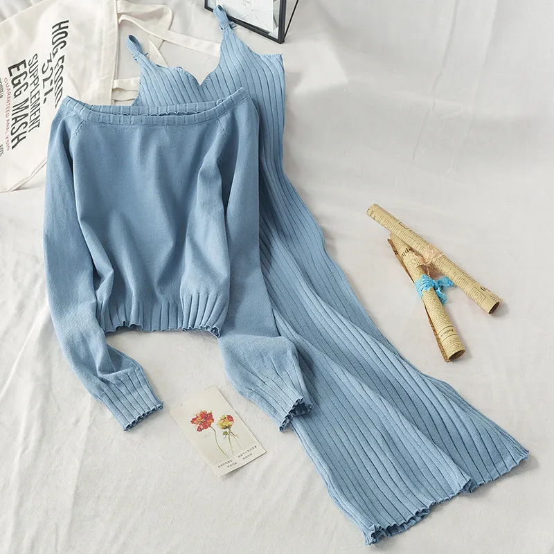 Комплект из двух предметов женское длинное платье свитер + с длинными рукавами