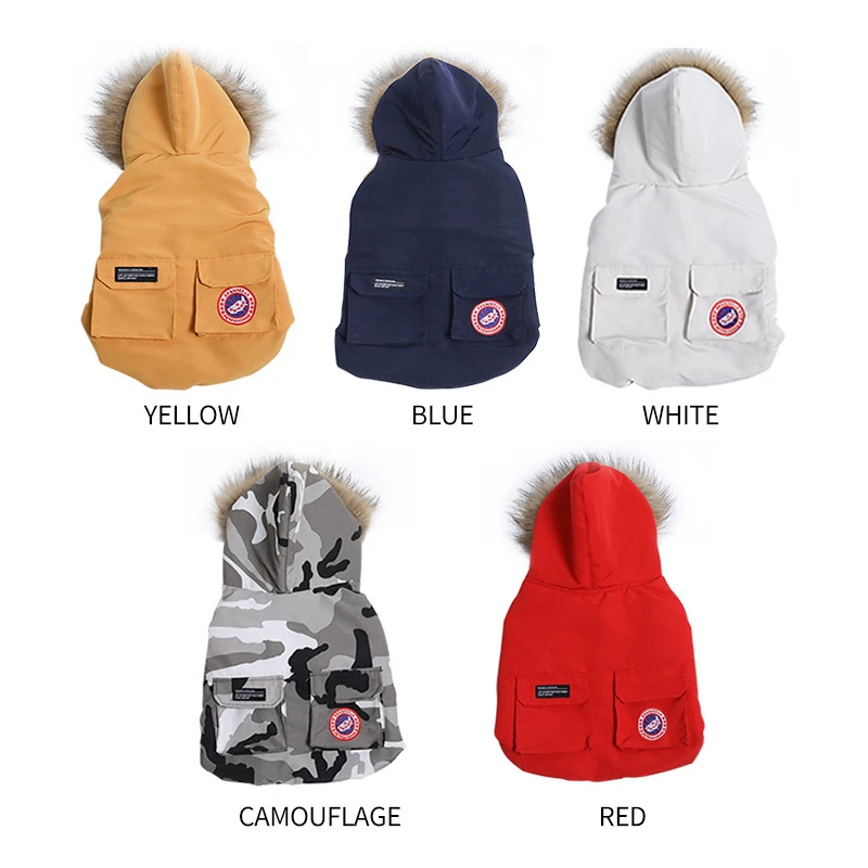 Зимние французский одежда для бульдога шапка с меховым теплый собака пальто и