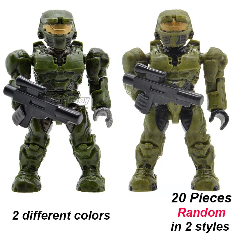 20pcs MB32 20 шт./лот Halo Warriors Wars игры Монстры люди ковенанты Спартанские пистолеты строительные блоки кирпичи игрушки для детей - Цвет: 20pcs MB32