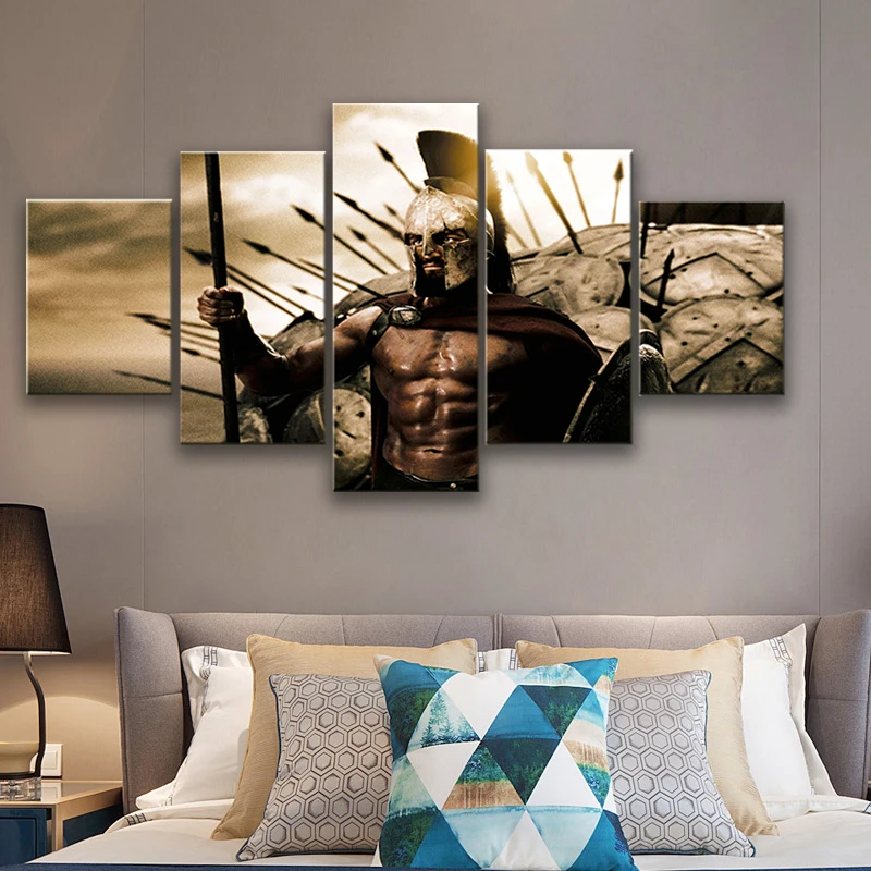 

Canvas Painting 5 piece Movie Film Poster Spartan Warrior Pictures Home Decoration Accessories Modern Living Room Wall Painting