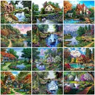 MomoArt Алмазная вышивка лебедь 5D DIY Алмазная мозаика дом алмазная картина пейзаж картины стразами полная выкладка подарок ручной работы