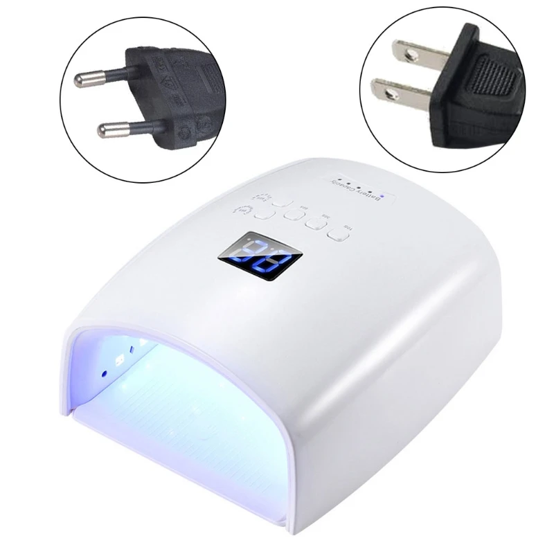 

48W Rechargeable Dryer Quick-Drying Portable Resin Curing Light with Wireless LCD Display 5 Timer Settting UV LED Lamps