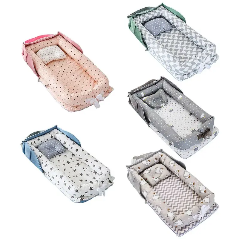 

Portable Newborn Baby Sleep Nest Infant Travel Bed Crib Soft Anti-collision Breathable Cotton Lounger