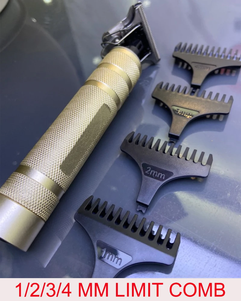 

LCD Display T-blade Hair Clipper Barber Carving Hair Trimmer Electric Clippers Barbershop Cordless Baldheaded Outliner Men