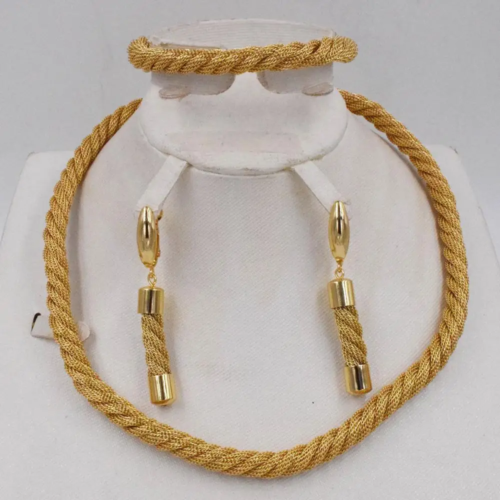 

Высокое качество Ltaly 750 золотой цвет набор украшений для женщин африканские бусины ювелирные изделия модное ожерелье набор сережек ювелирные изделия