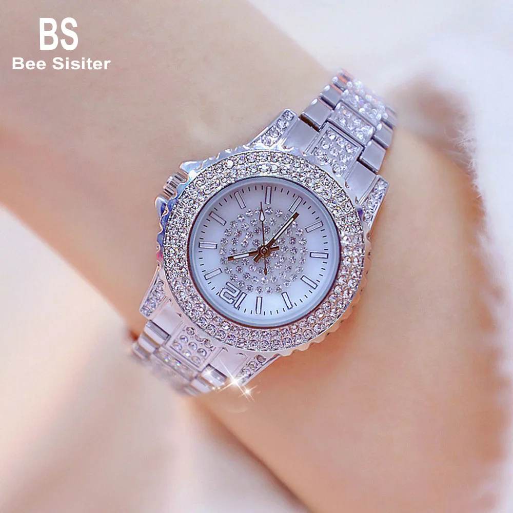 

BeeSister Women's Shinning Full of Rhinestones Luxury Quartz Watch Hardlex Dial Ladies Dress Fashion WristWatch FA1568