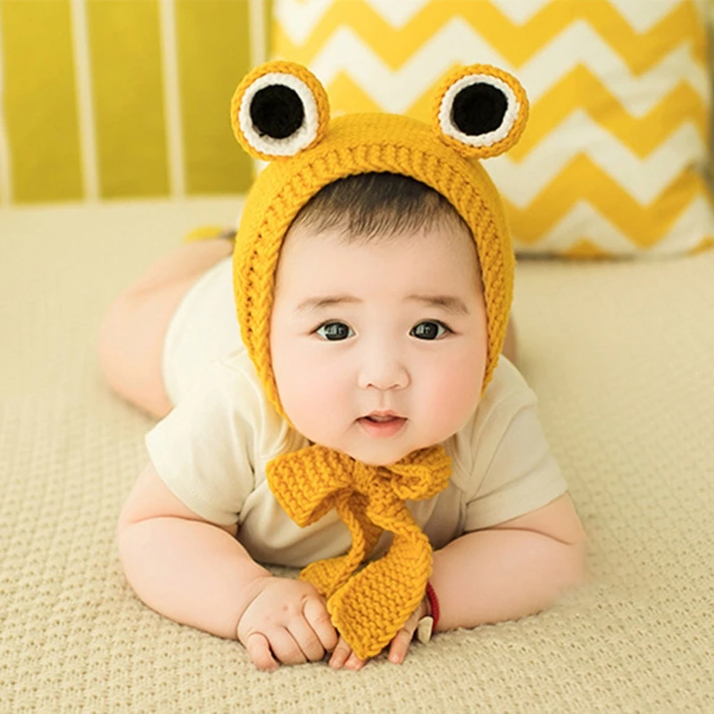 

Newborn Photography Posing Props Gift Cute Frog Crochet Knitted Hat Cap Beanies P31B