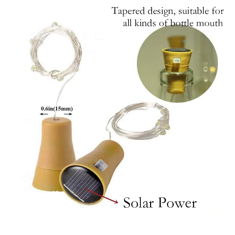 Светодиодный затвор для бутылки вина с солнечной энергией цветная лампа