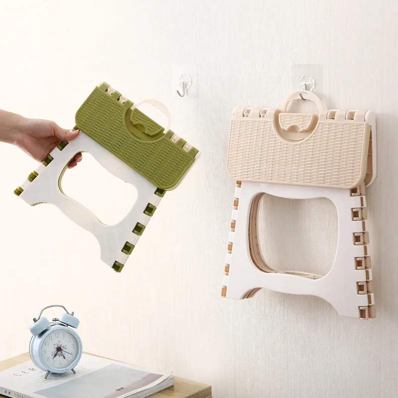 

2pcs Plastic bathroom folding small bench child adult outdoor portable folding stool shoe changing chair