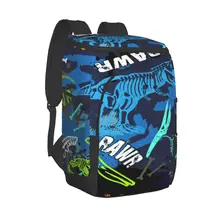 Picnic Cooler Backpack Abstract Dinosaur With Rawr Waterproof Thermo Bag Refrigerator Fresh Keeping Thermal Insulated Bag