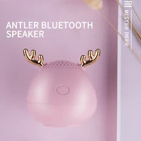 cute antlers speakers bluetooth speaker christmas gift mini wireless speaker tf card usb subwoofer portable mp3 music 40mm