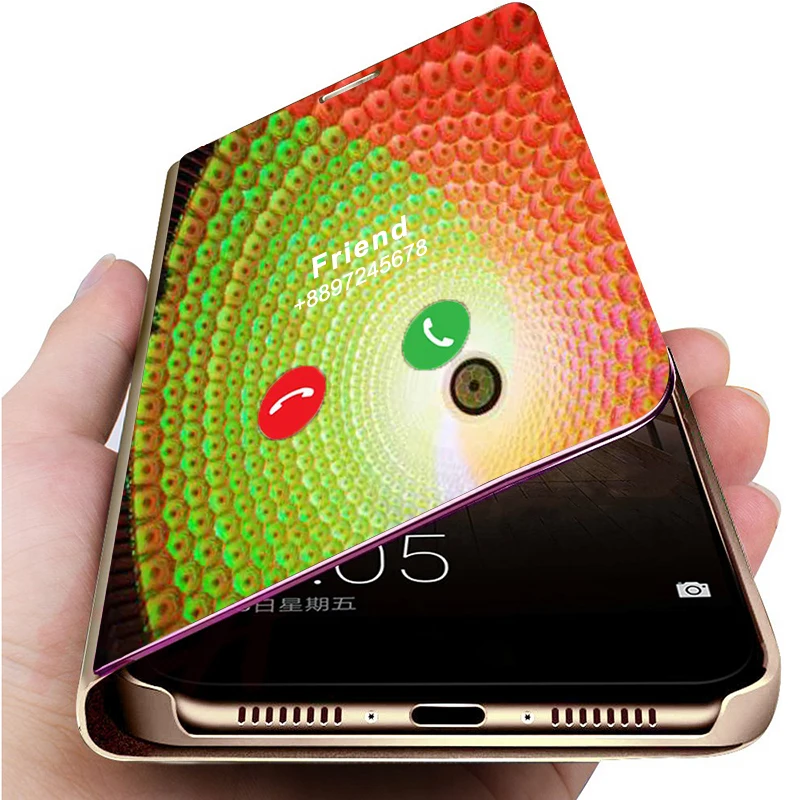 Умный зеркальный флип чехол для Vivo Y9S Y97 Y95 Y93 Y91 Y83 Y81 Y19 Y17 Y15 Y12 Y11 V17 PRO V15 V11 U3 U10 S5 iQOO Neo Z5