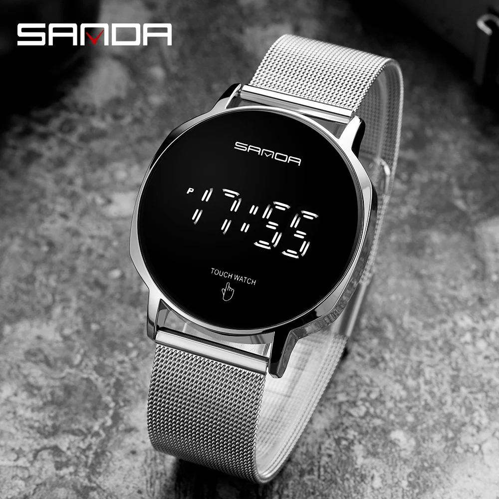 

montre homme SANDA Fashion Casual Men Digital Watch Male Touch Screen LED Display 3Bar Waterproof Wristwatch For Men Clock