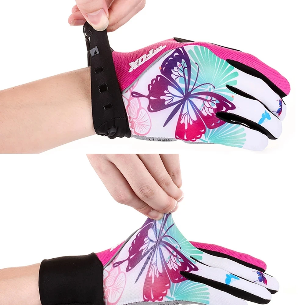 bicycle gloves full finger women Pink cycling bike summer Breathable Anti-slip MTB | Спорт и развлечения