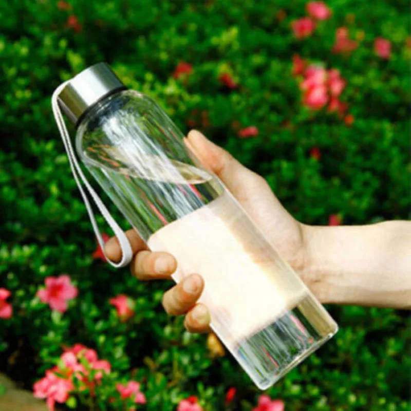 Уличная портативная Изолированная стеклянная бутылка для воды 550 мл сока чая