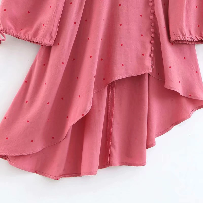 Boho chic женское сексуальное платье с открытыми плечами, с узором в горошек, с принтом пляжное платье в богемном стиле Женские V образным вырезом Нерегулярные миди платье vestidos