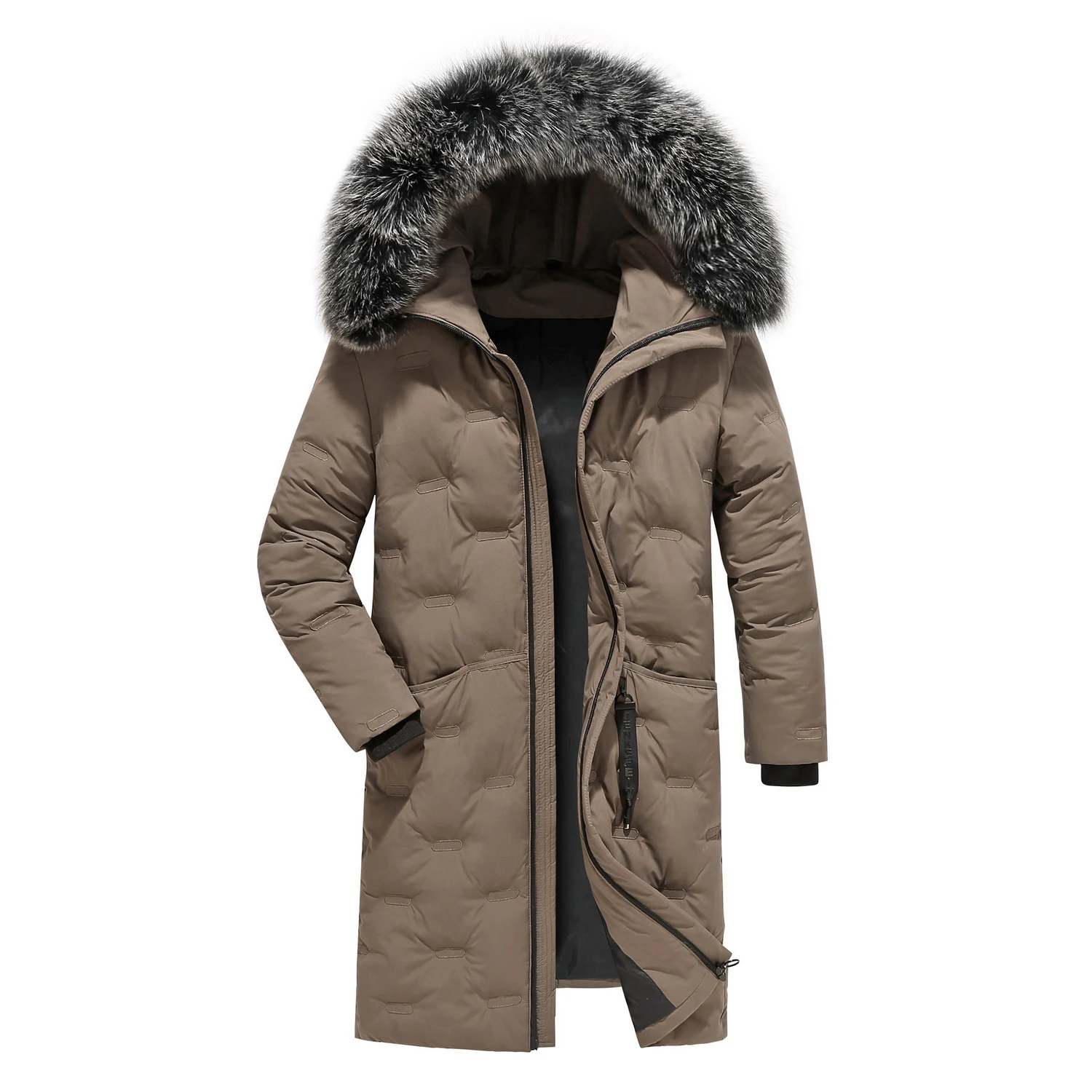 Winter Jackets 90% Hooded Long Down Jacket  with fox fur collar Thick Keep Warm Plus Long  Down Coat fashion high quality