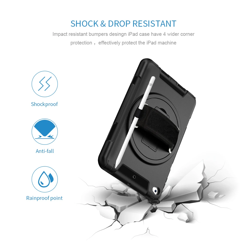 Детский чехол для iPad Mini 4 5 с держателем карандашом вращающаяся на 360 подставкой