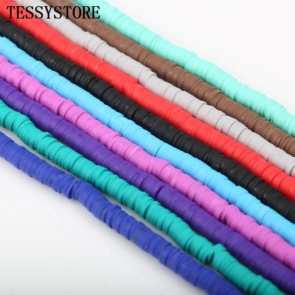 Круглые плоские бусины из полимерной глины TESSYSTORE 6 мм с отверстием насыпью для