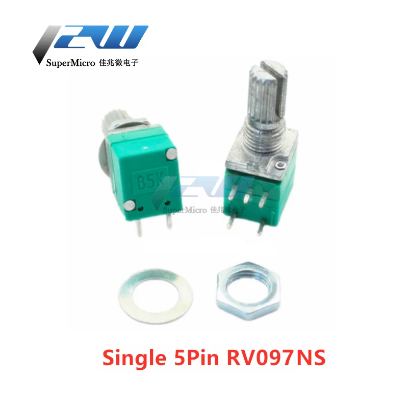5 шт./лот RK097N/RK097G/RV097NS 5K 10K 20K 50K 100K 500K с аудио переключателем 3/5/6 контактный вал 15 мм