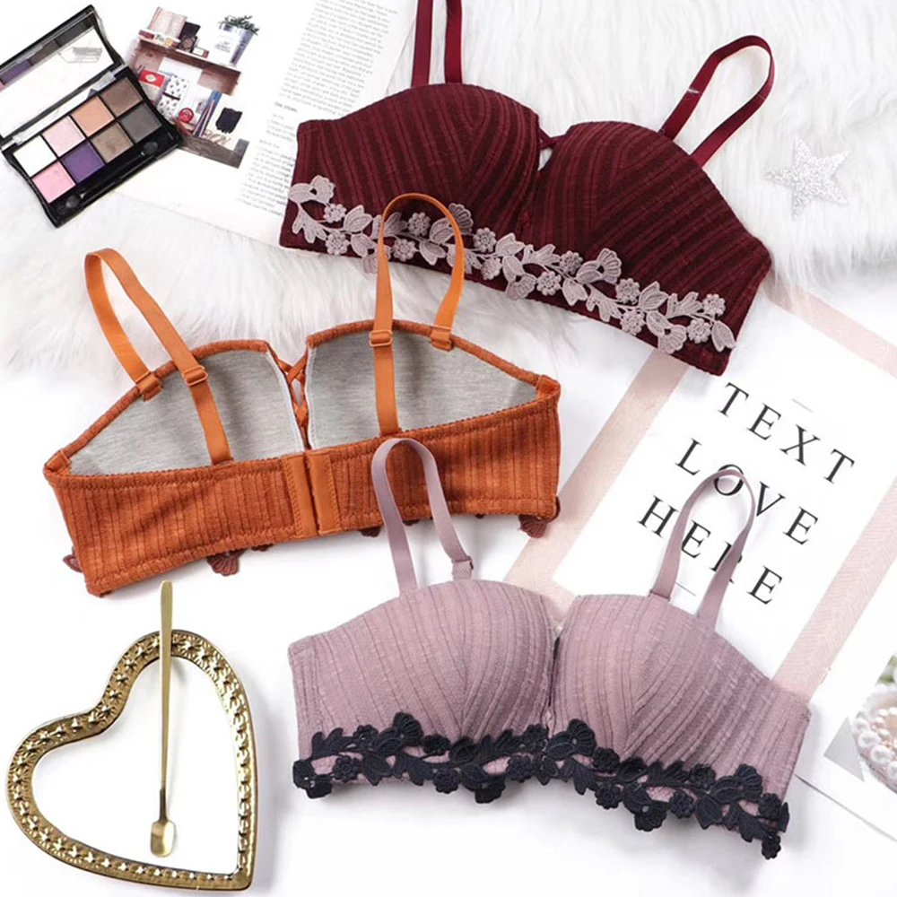 Женский пуш-ап сексуальный бюстгальтер четырехконтурная чашка Вышитый