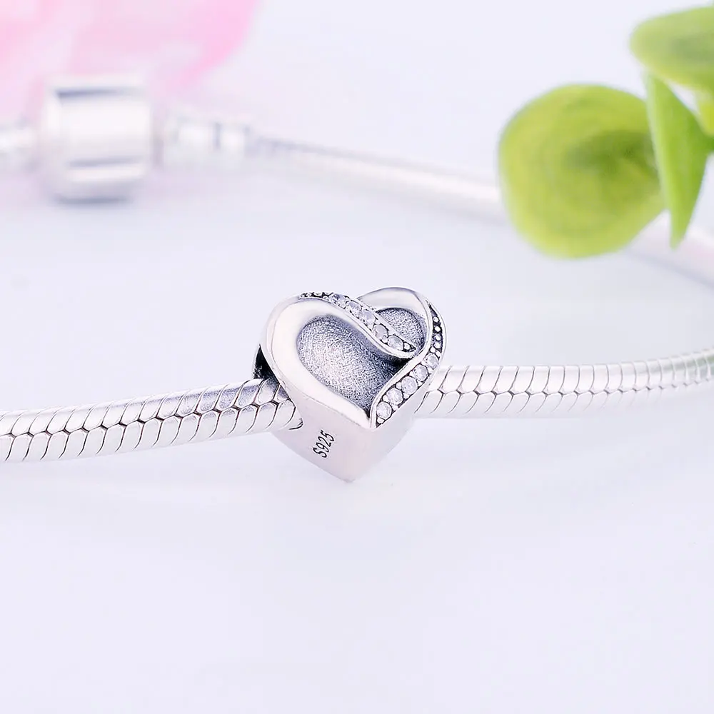 Новое поступление весны 2022 серебряные подвески в форме сердца с прозрачным