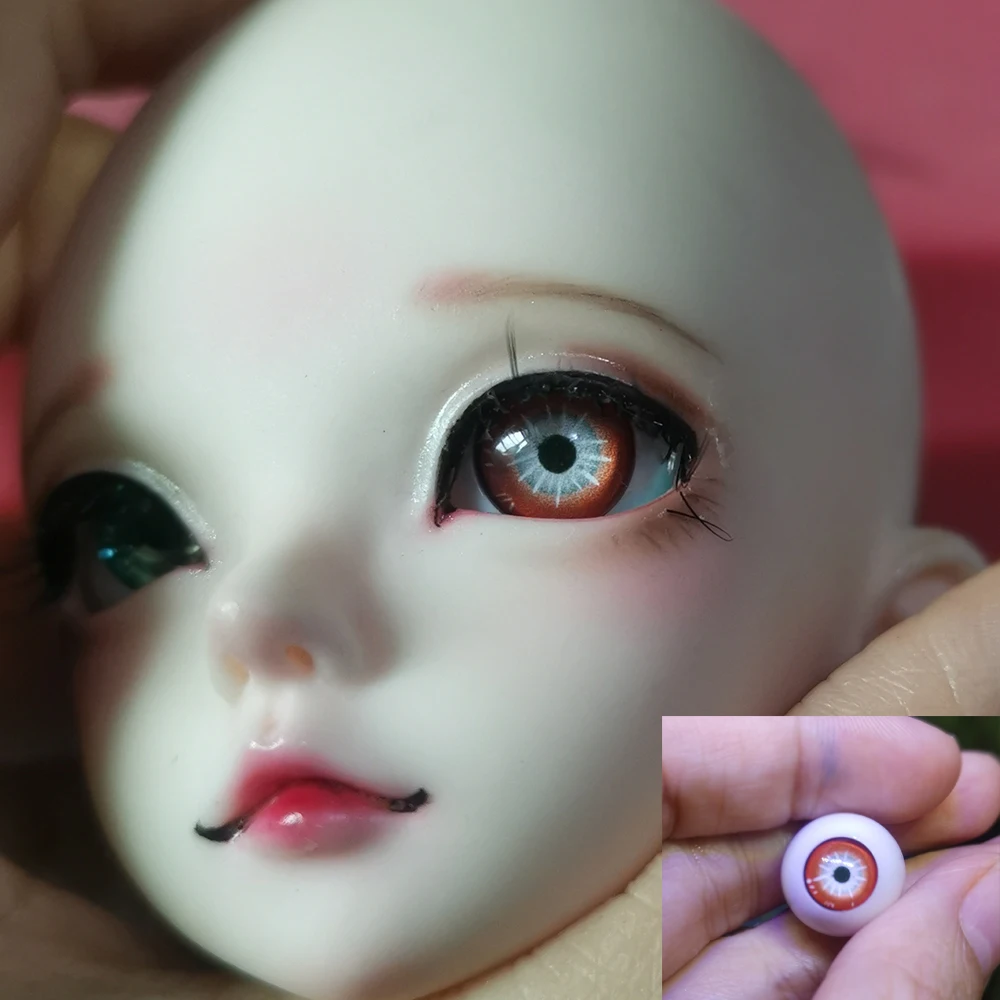 Красные блестящие BJD глаза 12mm14mm 16 мм 18 20 22 акриловые Глазные яблоки кукла ручной