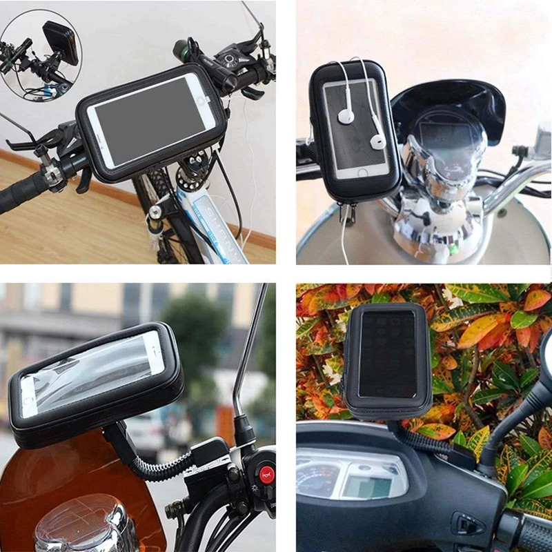 

Bicycle Phone Holder Bag for iPhone Samsung Huawei Waterproof Motorcycle Handlebar Smartphone Bag Bike Phone Stand Mount Bracket