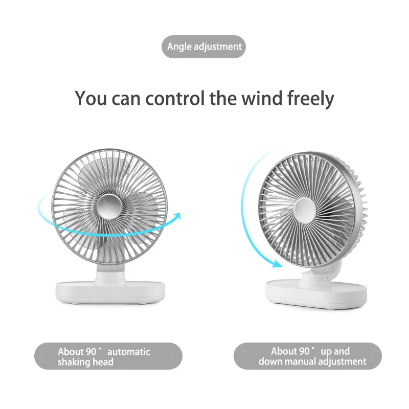 

Shake Head Fan Mini Desktop Dormitory Fan Usb Small Fan Rechargeable Home Office Air Conditioner Mute Desk Air Cooler