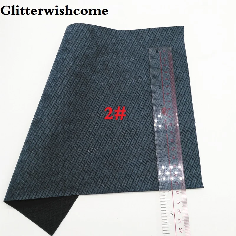 2 Glitterwishcome 21X29 см A4 размер винил для бантов тиснение ткачество, зерно кожа ткань искусственная кожа листы для бантов, GM158A - Цвет: 2