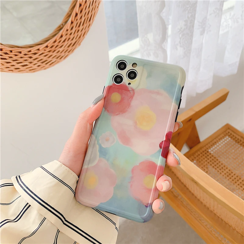 Винтажный чехол GlamPhoneCase для телефона с рисунком маслом iPhoneSE 2 11Pro/Max X XS Max XR мягкий