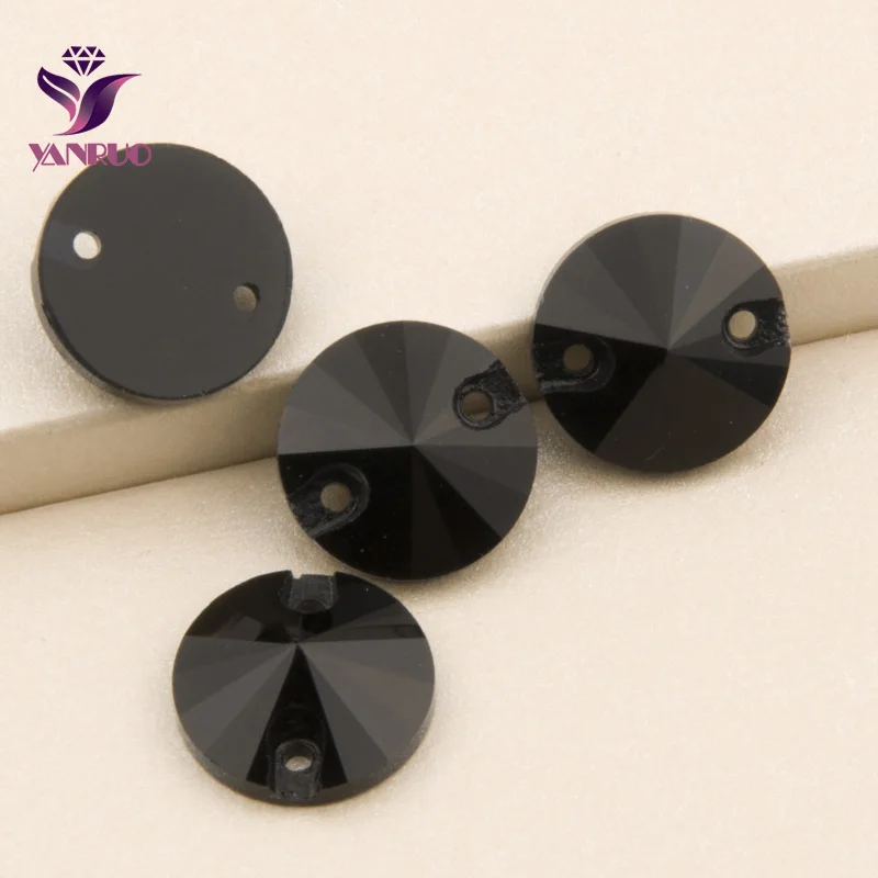 YANRUO 3200 Rivoli черный пришит Стразы струйный стеклянный бисер камни стразы