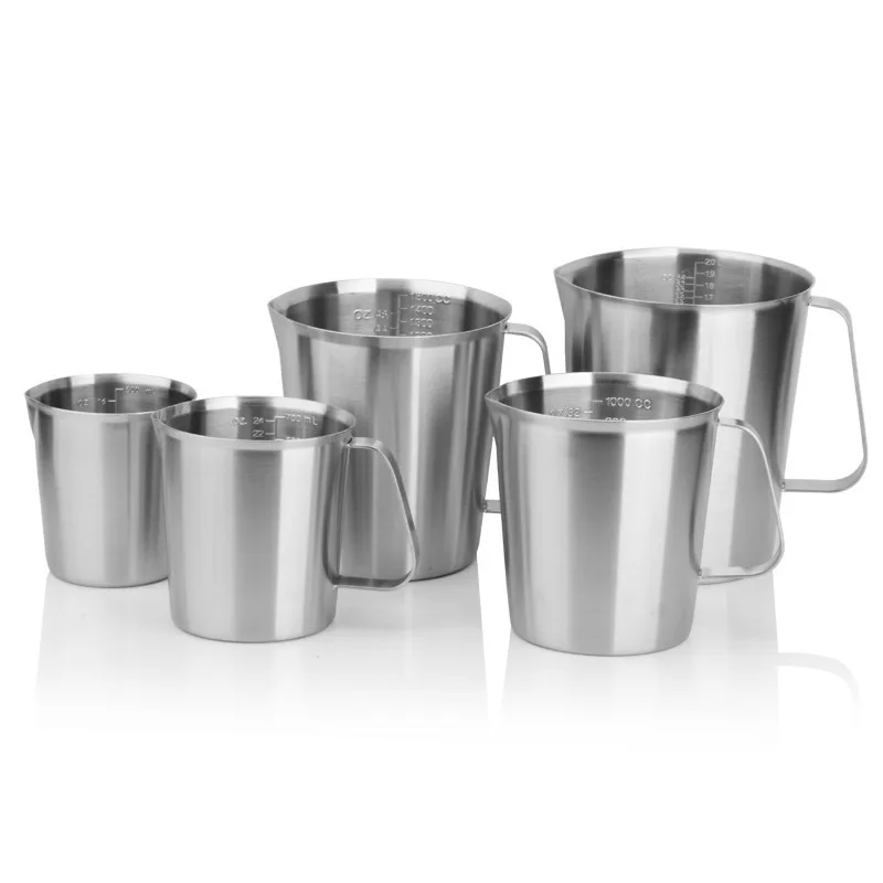 

Kitchen Bar Tools 304 Stainless Steel Milk Tea Coffee Measuring Cup Graduated Baking Beaker Liquid Measure Jugcup Container