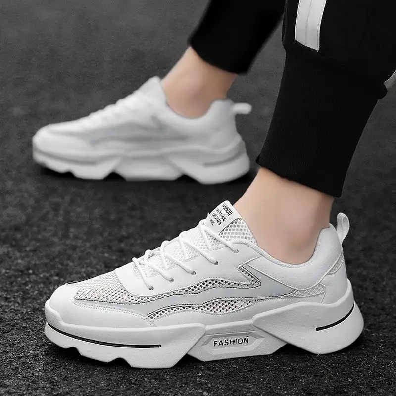 

2021 Breathing Running Shoes Men Summer Men's Sport Shoes Mesh Sneakers Men Light Weight Sports Shoes Training Lace-Up Sneakers