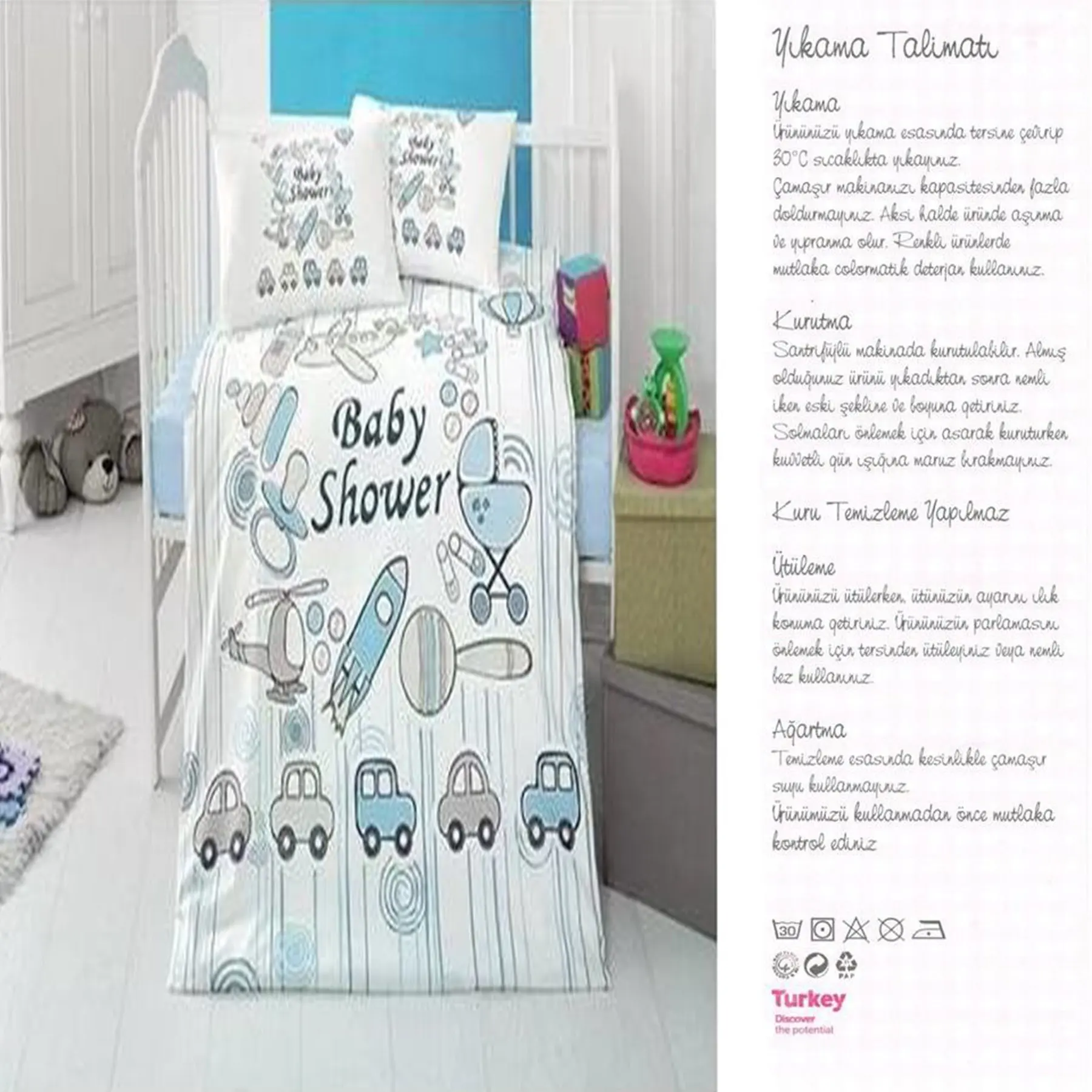 

Baby Shower Printed Male Baby Duvet cover set