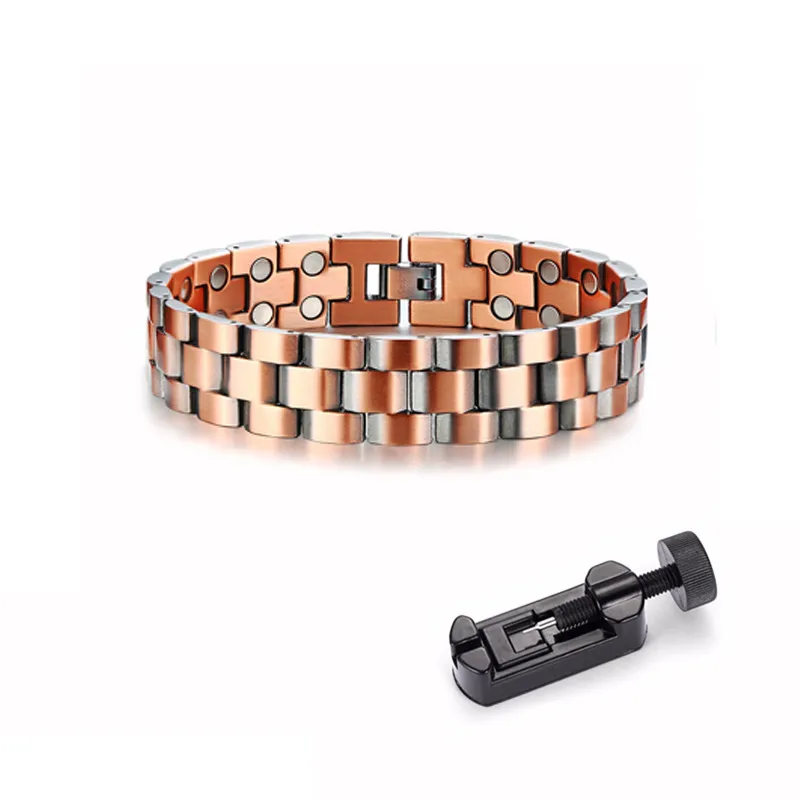 

Mens Elegant Pure Copper Magnetic Therapy Link Bracelet Pain Relief For Arthritis Carpal Tunnel Bracelets Bangles Male Jewelry