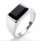 Мужское классическое кольцо с инкрустацией черным цирконием, модные трендовые украшения для вечеринок, подарок на день рождения