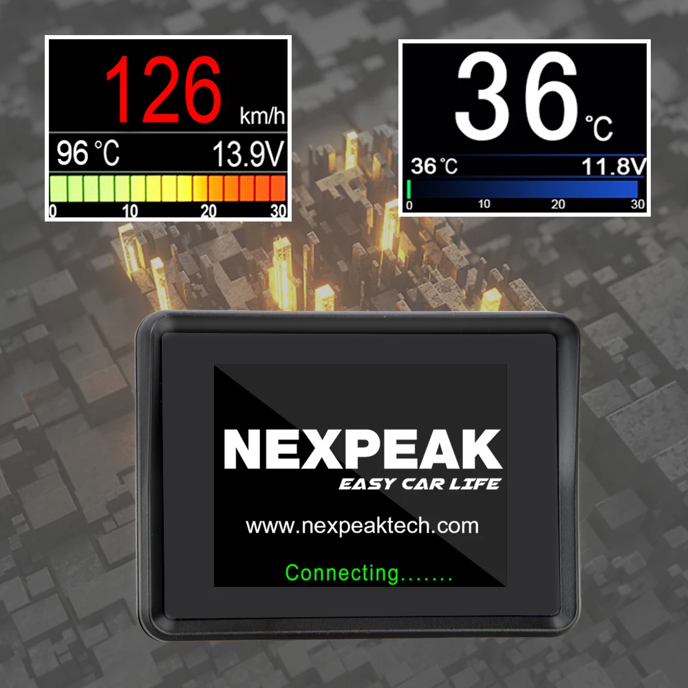 

A203 OBD Speedometer Fuel Computer Temperature Gauge Auto HUD Head-Up Display Automobile On board Computer Digital Meter
