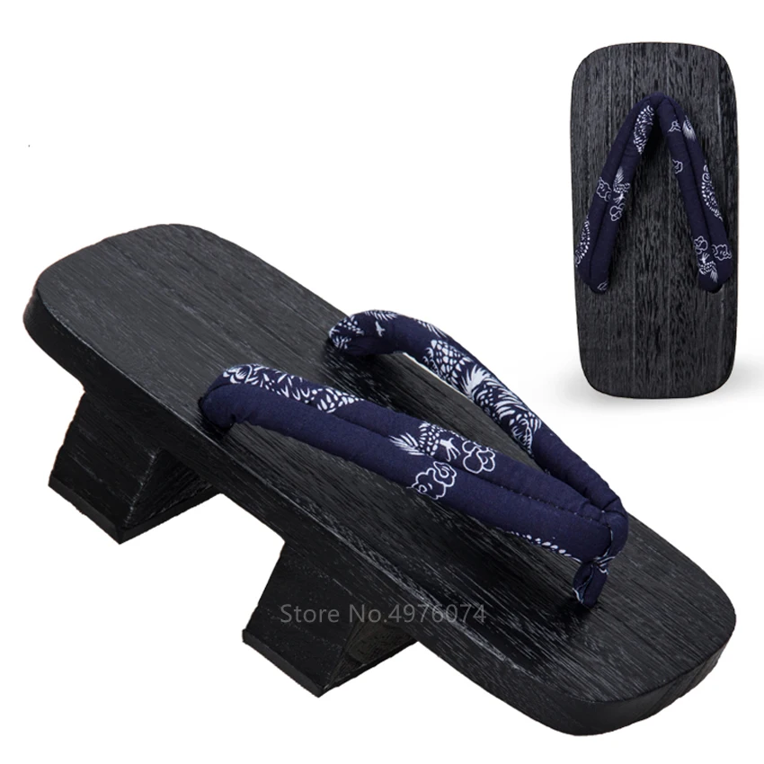 Японские мужские Самурайские Аниме Косплей унисекс обувь Geta клоги на деревянной